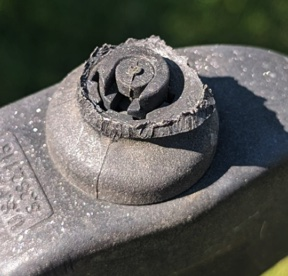 V2 moderate damage - circular void in knob