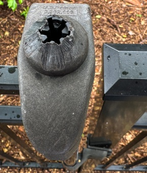 V2 severe damage - star pattern chewed through