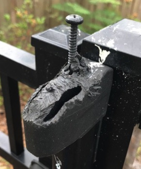 V2 severe damage - screw through body