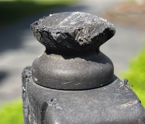 V2 cosmetic damage - cap partially intact