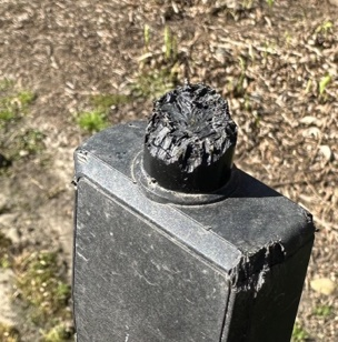 V3 severe damage - knob completely chewed off