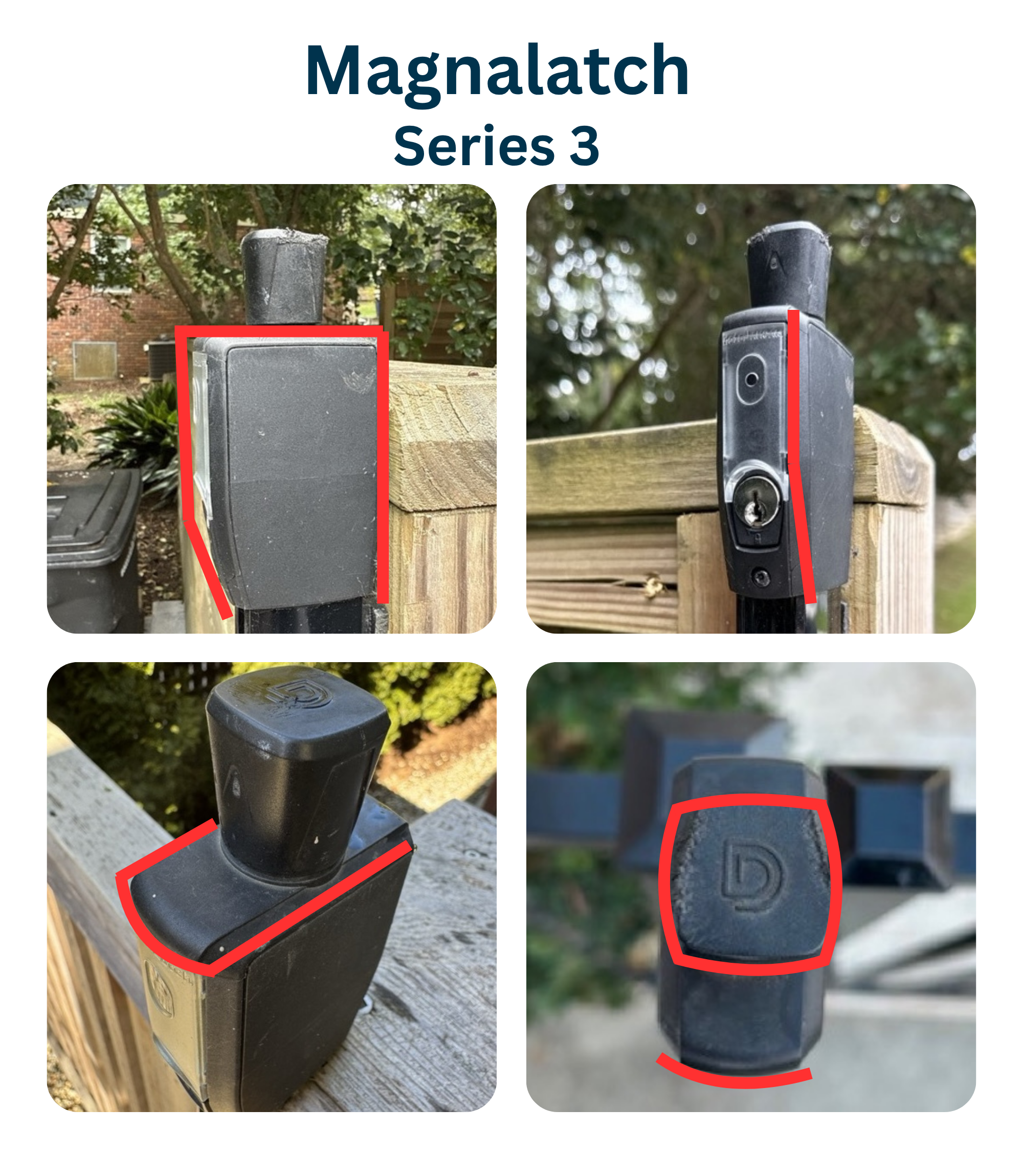 Series 3 Magnalatch reference photos with shape highlights